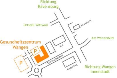 Wangen Praxis map